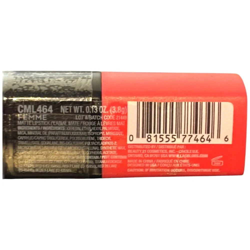 L.A. Colors‎ Matte Lipstick CML464 Femme Sealed- NWOB